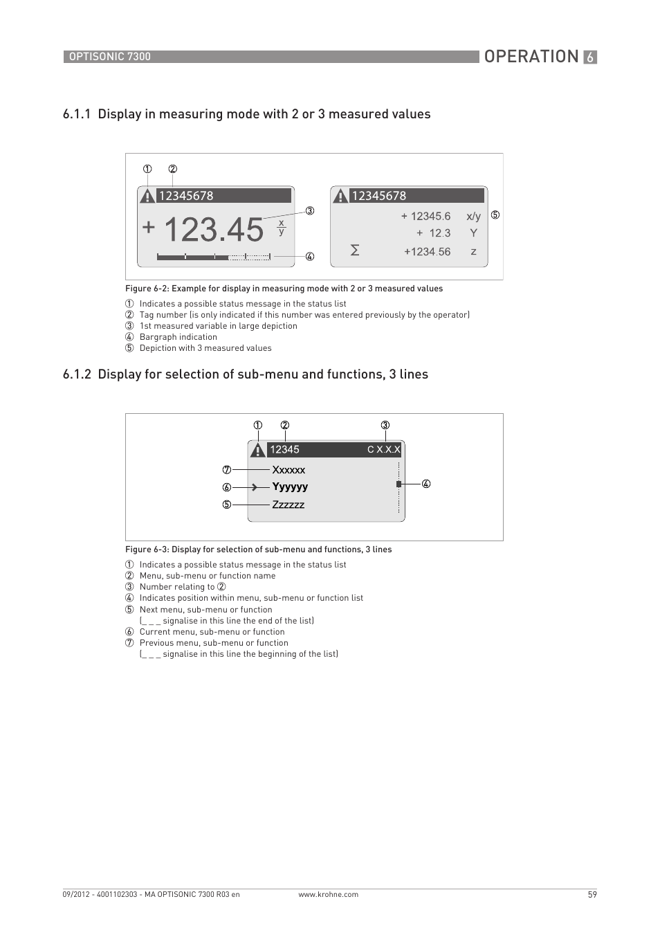 Operation | KROHNE OPTISONIC 7300 EN User Manual | Page 59 / 136