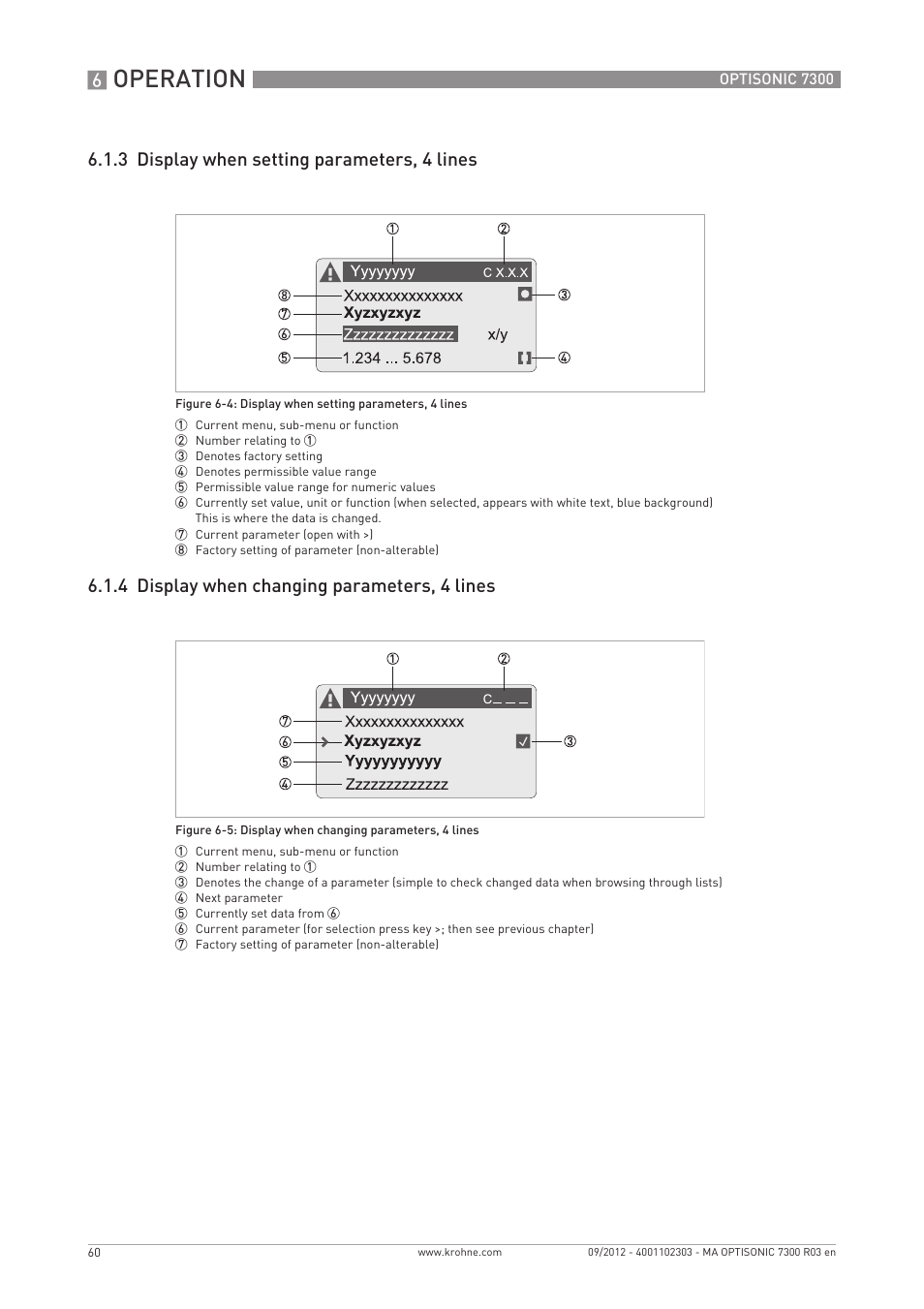 Operation | KROHNE OPTISONIC 7300 EN User Manual | Page 60 / 136