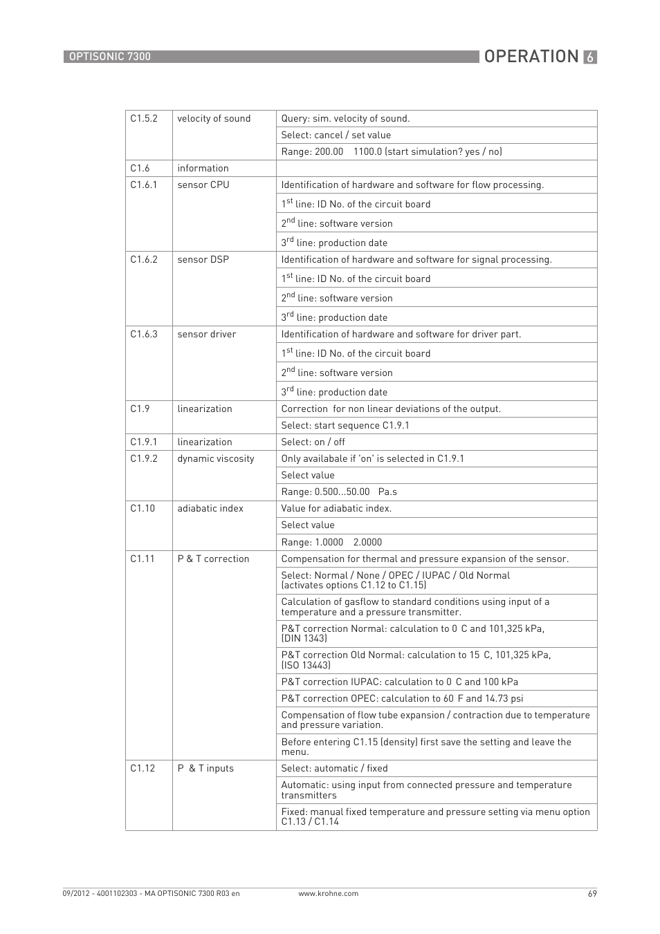 Operation | KROHNE OPTISONIC 7300 EN User Manual | Page 69 / 136