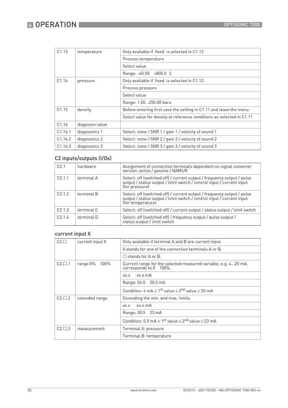 Operation | KROHNE OPTISONIC 7300 EN User Manual | Page 70 / 136