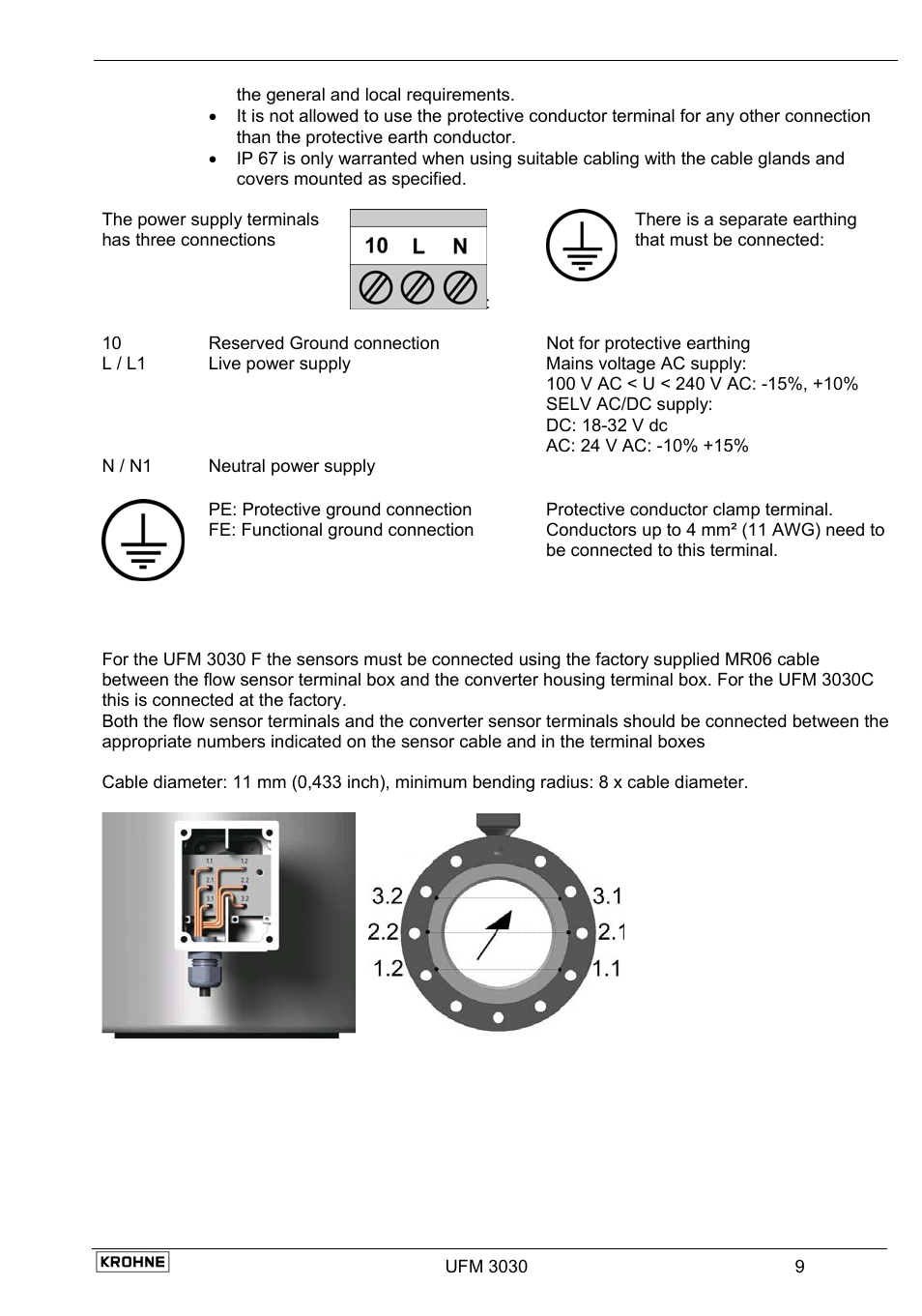 4 connection of sensor cables (ufm 3030f only) | KROHNE UFM 3030 EN User Manual | Page 9 / 23