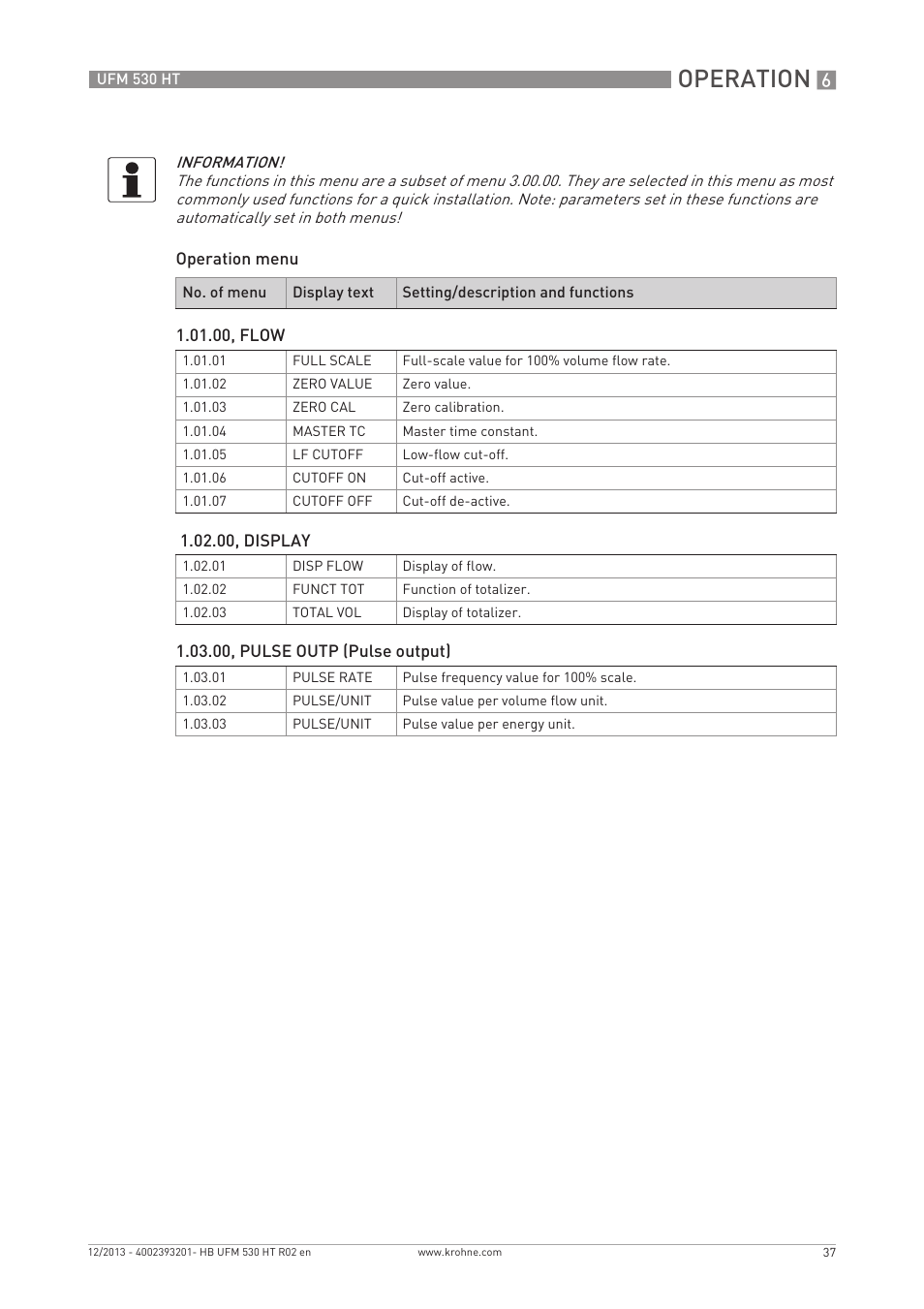 Operation | KROHNE UFM 530 HT EN User Manual | Page 37 / 68