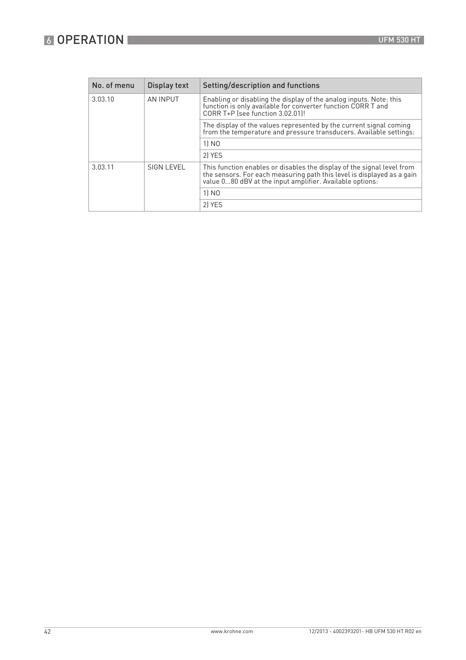 Operation | KROHNE UFM 530 HT EN User Manual | Page 42 / 68