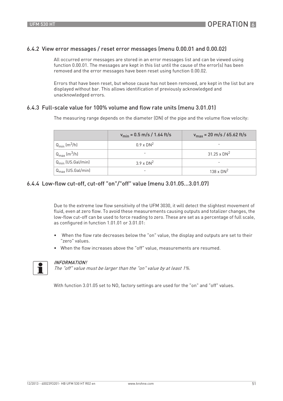 Operation | KROHNE UFM 530 HT EN User Manual | Page 51 / 68