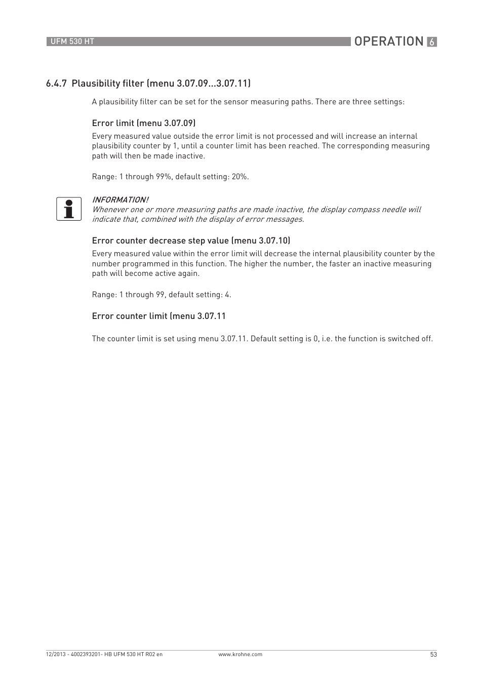Operation | KROHNE UFM 530 HT EN User Manual | Page 53 / 68