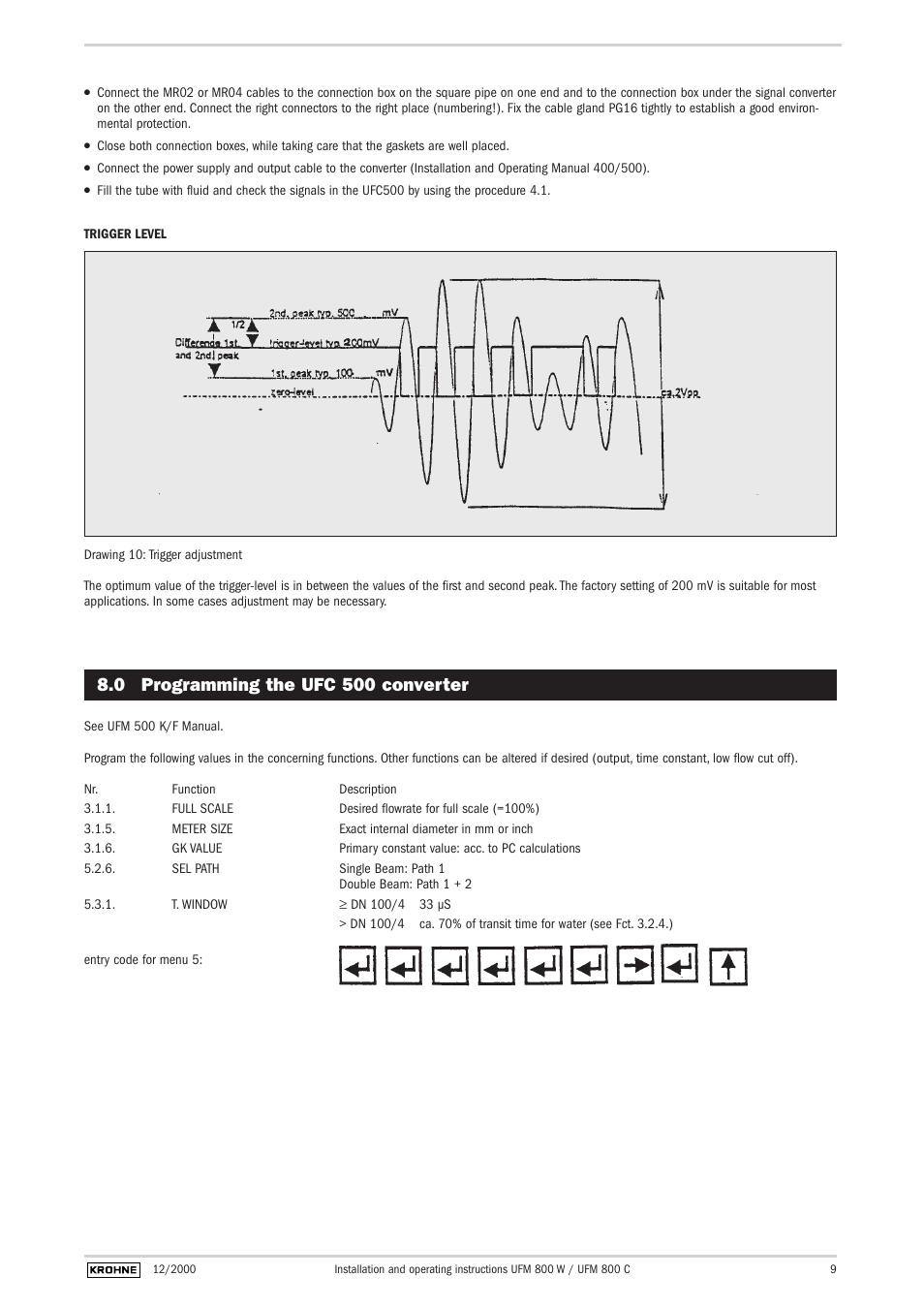 0 programming the ufc 500 converter | KROHNE UFM 800 EN User Manual | Page 9 / 10