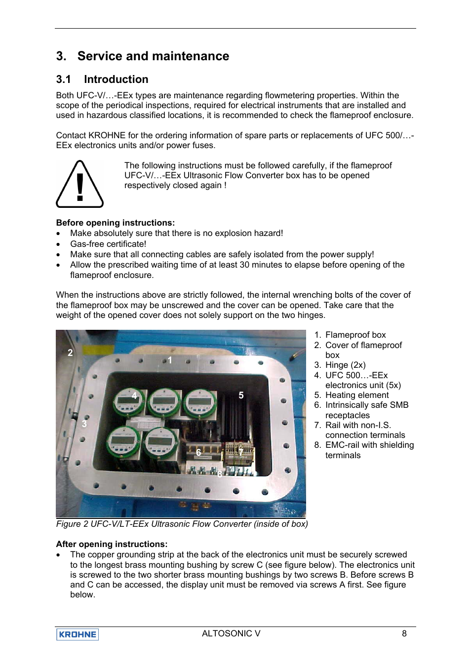 Service and maintenance, 1 introduction | KROHNE ALTOSONIC V EEx EN User Manual | Page 12 / 28