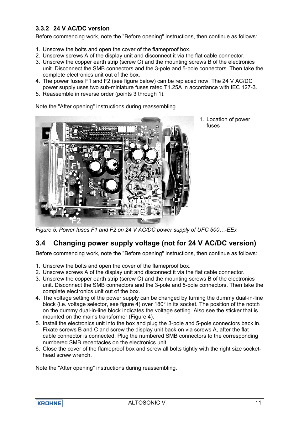 1f1 f2 | KROHNE ALTOSONIC V EEx EN User Manual | Page 15 / 28