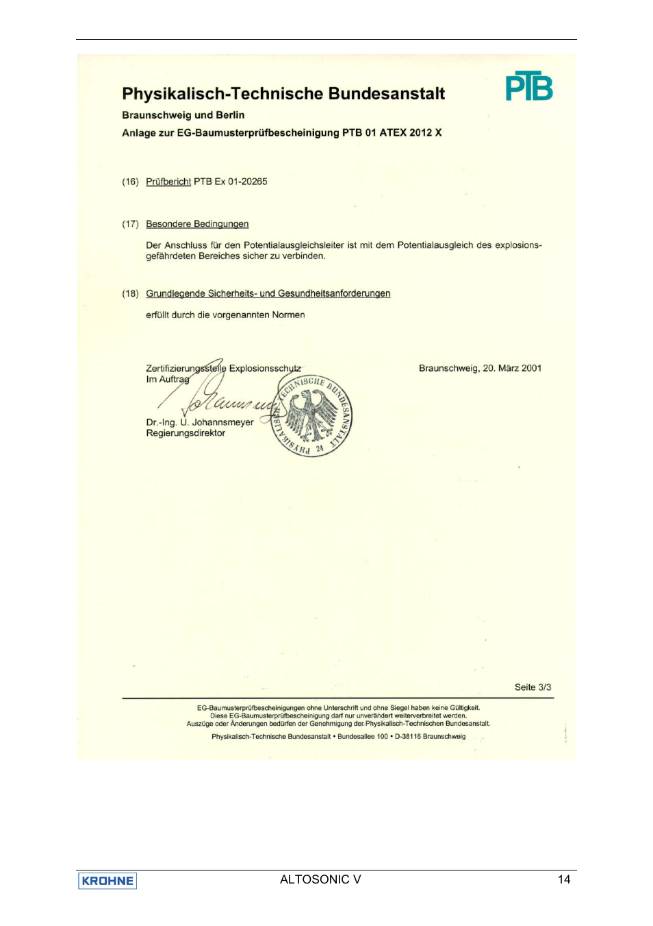 KROHNE ALTOSONIC V EEx EN User Manual | Page 18 / 28