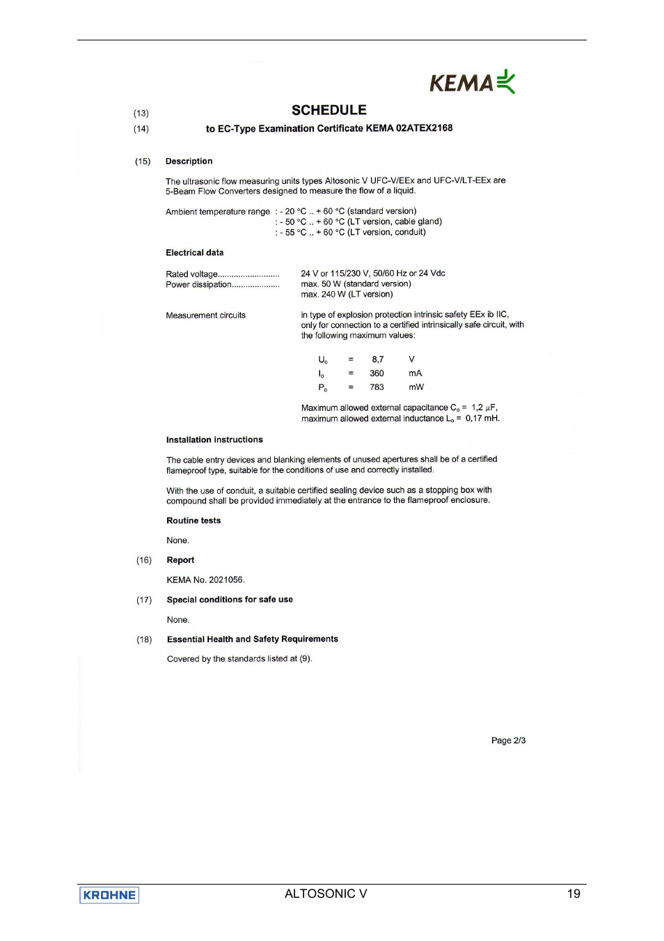 KROHNE ALTOSONIC V EEx EN User Manual | Page 23 / 28