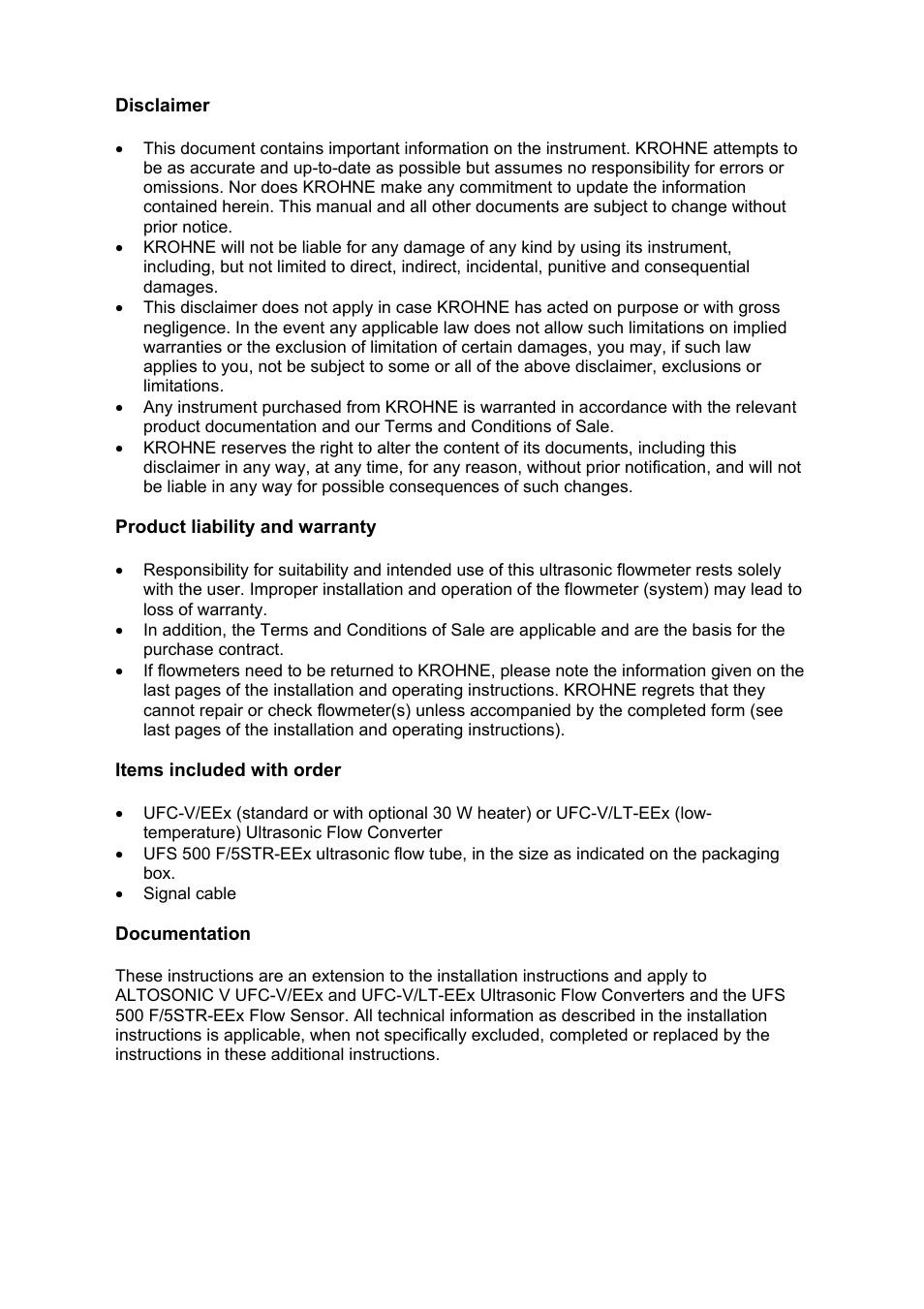 KROHNE ALTOSONIC V EEx EN User Manual | Page 3 / 28