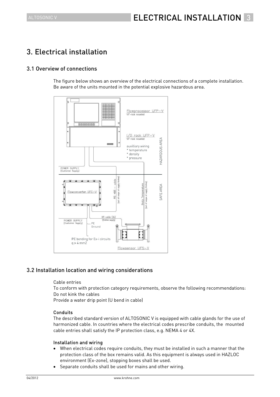 Electrical installation | KROHNE ALTOSONIC V Installation EN User Manual | Page 13 / 31