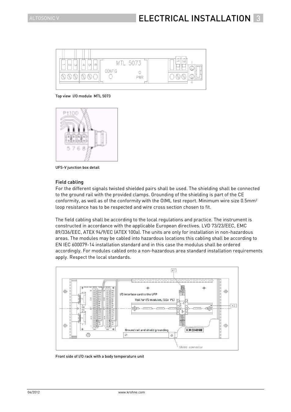 Electrical installation | KROHNE ALTOSONIC V Installation EN User Manual | Page 25 / 31