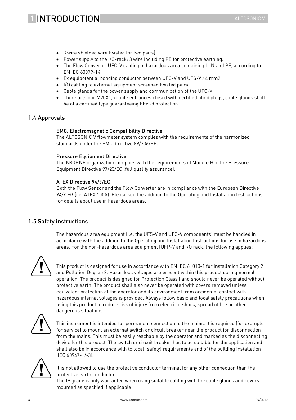 Introduction | KROHNE ALTOSONIC V Installation EN User Manual | Page 8 / 31