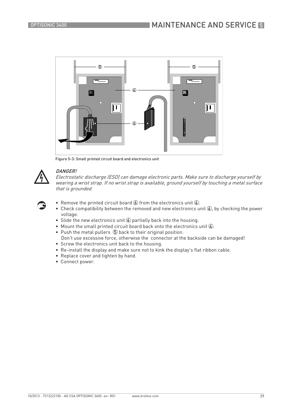 Maintenance and service | KROHNE OPTISONIC 3400 CSA EN User Manual | Page 29 / 32