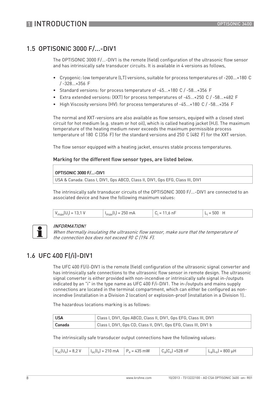 Introduction | KROHNE OPTISONIC 3400 CSA EN User Manual | Page 8 / 32