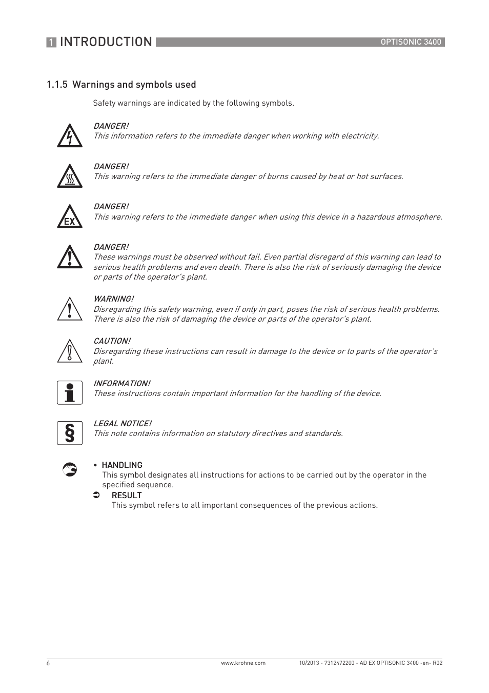 Introduction | KROHNE OPTISONIC 3400 Ex EN User Manual | Page 6 / 36