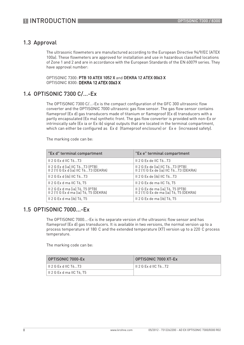 Introduction, 3 approval | KROHNE OPTISONIC 7300 Ex EN User Manual | Page 8 / 36