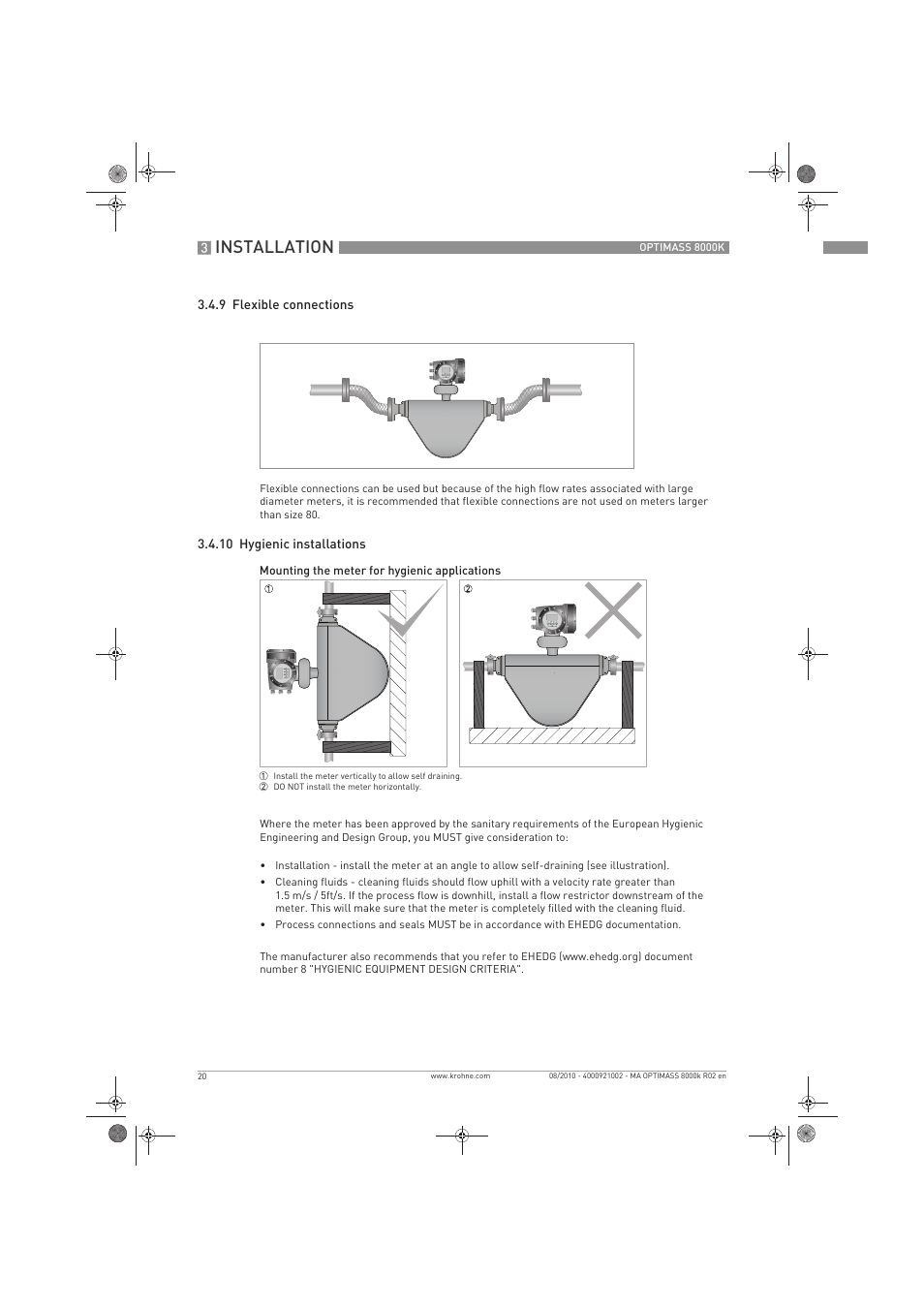 Installation | KROHNE OPTIMASS 8000K EN User Manual | Page 20 / 48