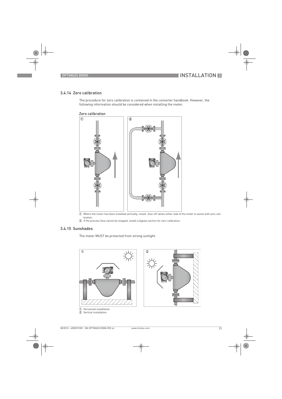 Installation | KROHNE OPTIMASS 8000K EN User Manual | Page 23 / 48