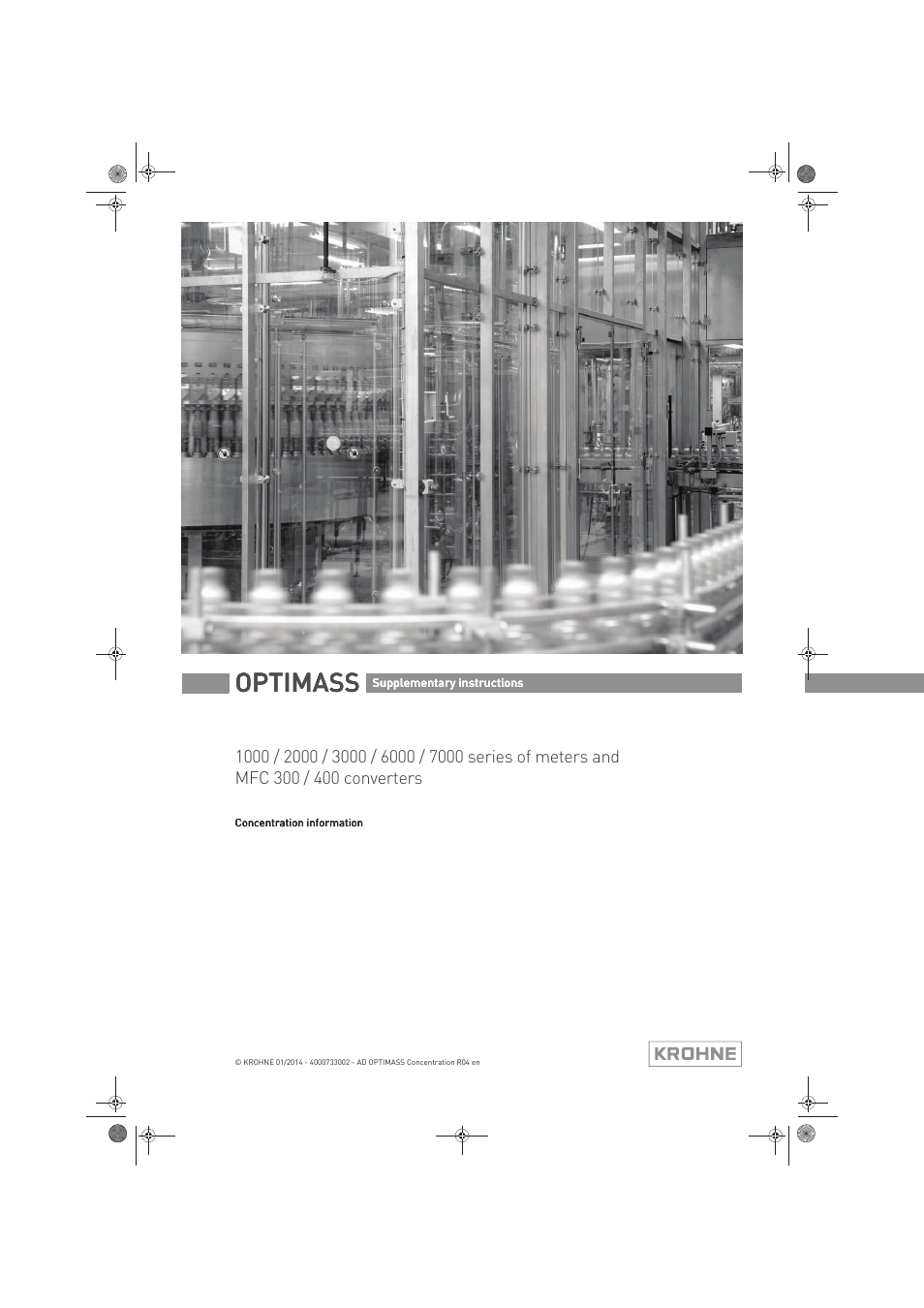 KROHNE OPTIMASS Sensors Concentration Measurement EN User Manual | 16 pages