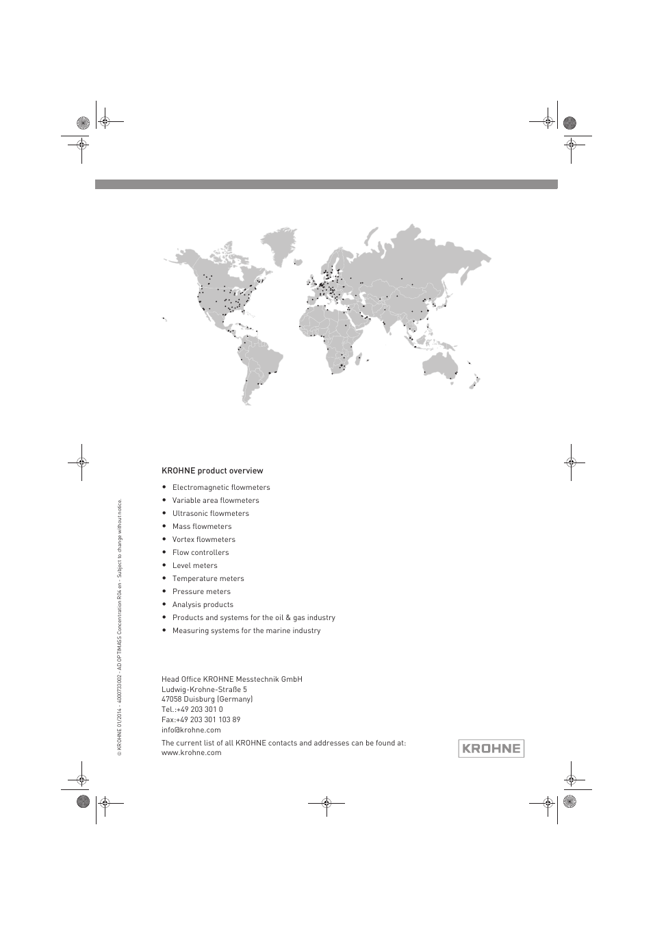 KROHNE OPTIMASS Sensors Concentration Measurement EN User Manual | Page 16 / 16