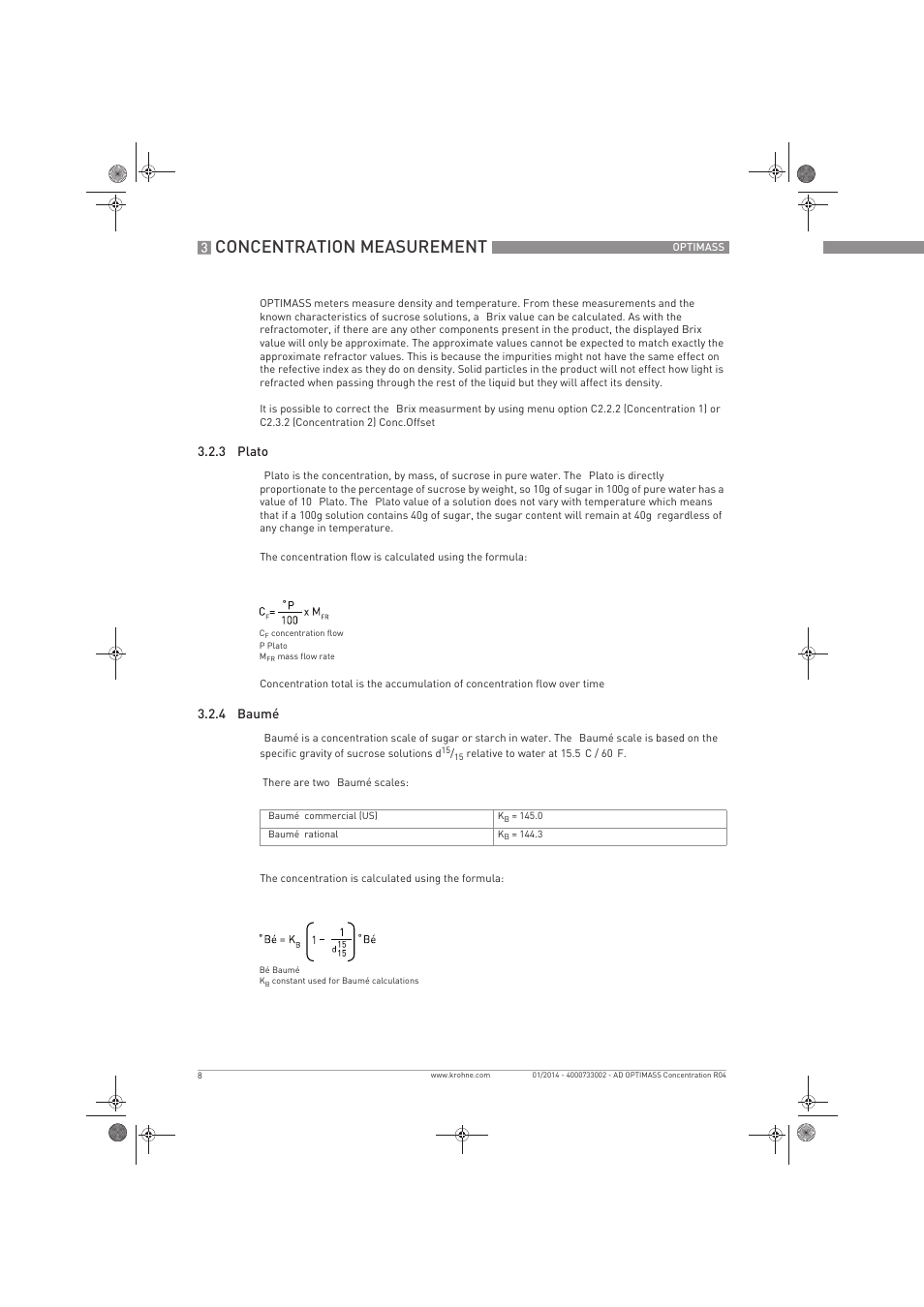 Concentration measurement | KROHNE OPTIMASS Sensors Concentration Measurement EN User Manual | Page 8 / 16