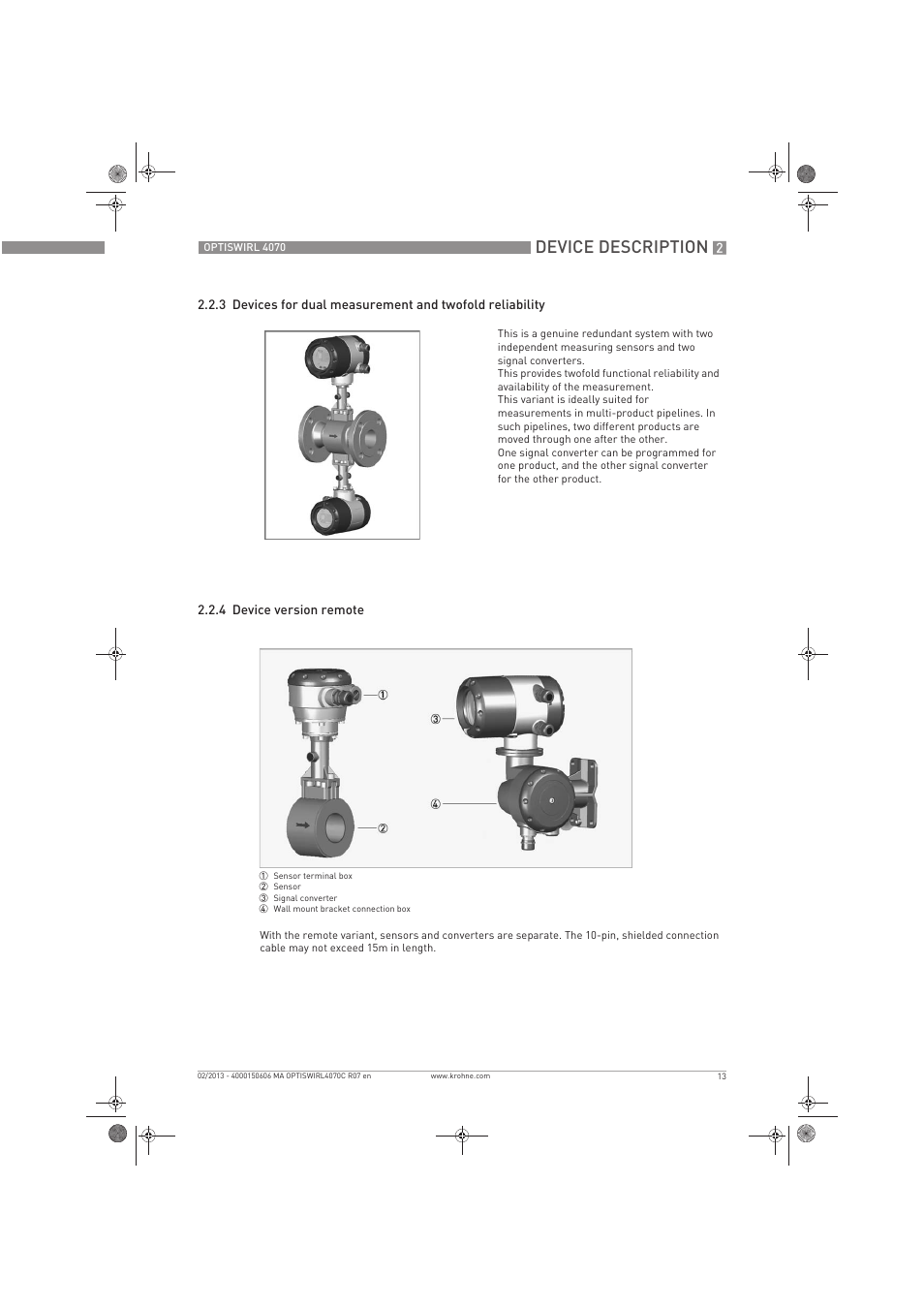 Device description | KROHNE OPTISWIRL 4070 EN User Manual | Page 13 / 84