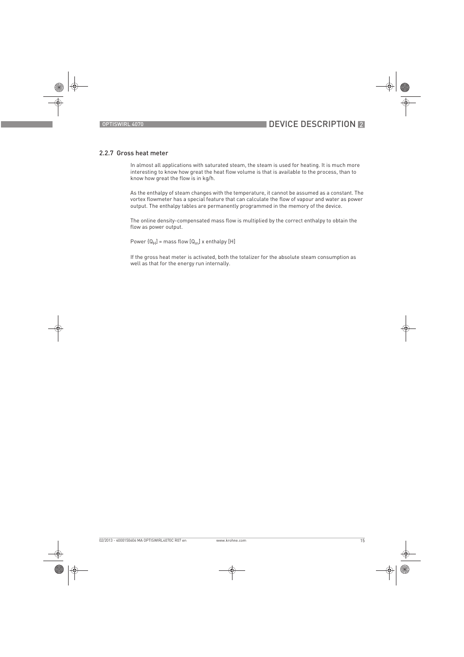 Device description | KROHNE OPTISWIRL 4070 EN User Manual | Page 15 / 84