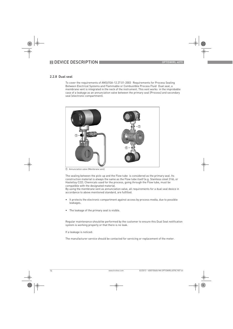 Device description | KROHNE OPTISWIRL 4070 EN User Manual | Page 16 / 84