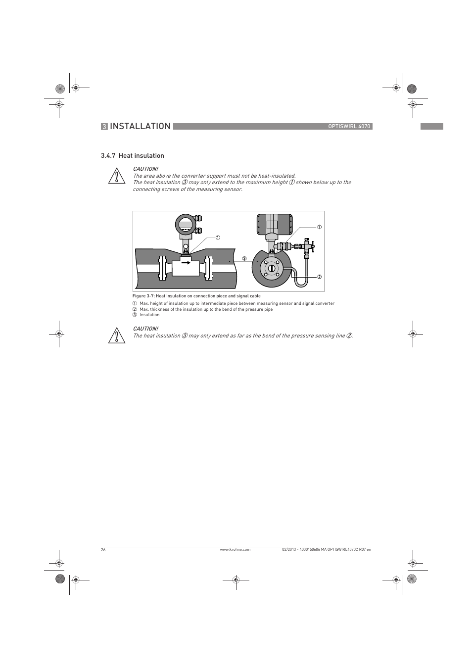 Installation | KROHNE OPTISWIRL 4070 EN User Manual | Page 26 / 84