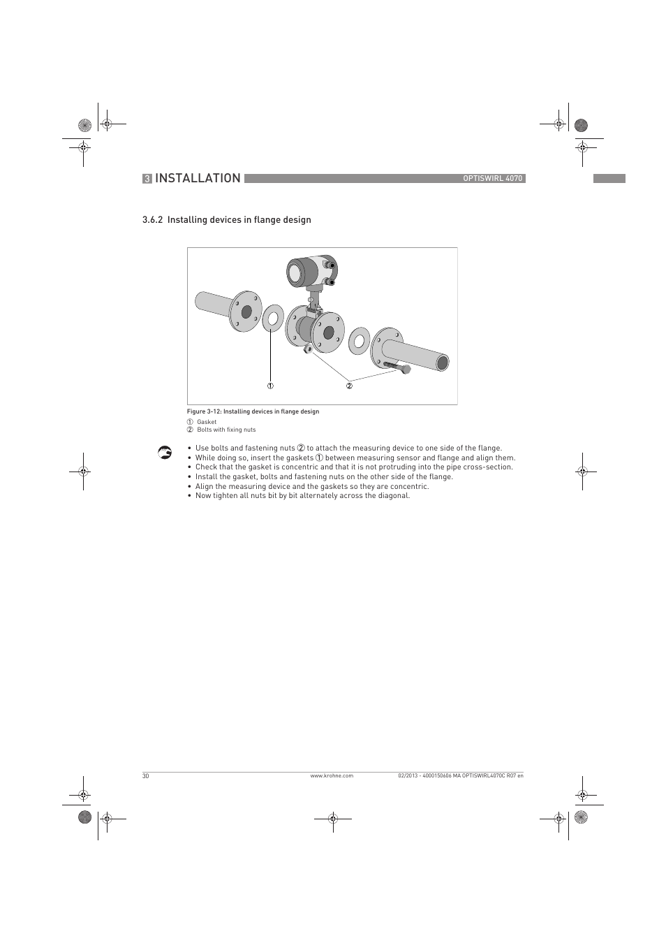 Installation | KROHNE OPTISWIRL 4070 EN User Manual | Page 30 / 84