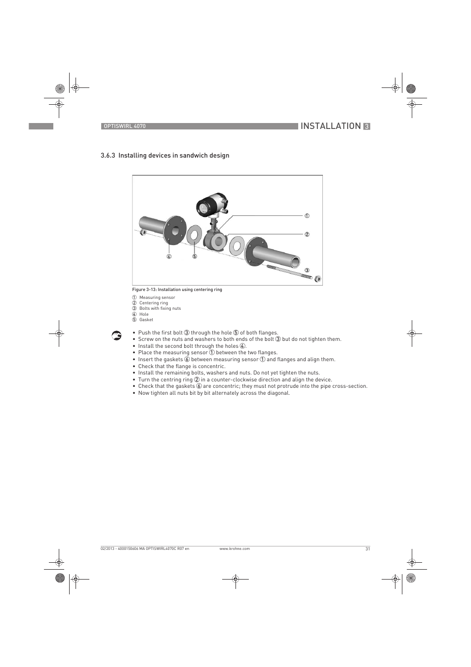 Installation | KROHNE OPTISWIRL 4070 EN User Manual | Page 31 / 84