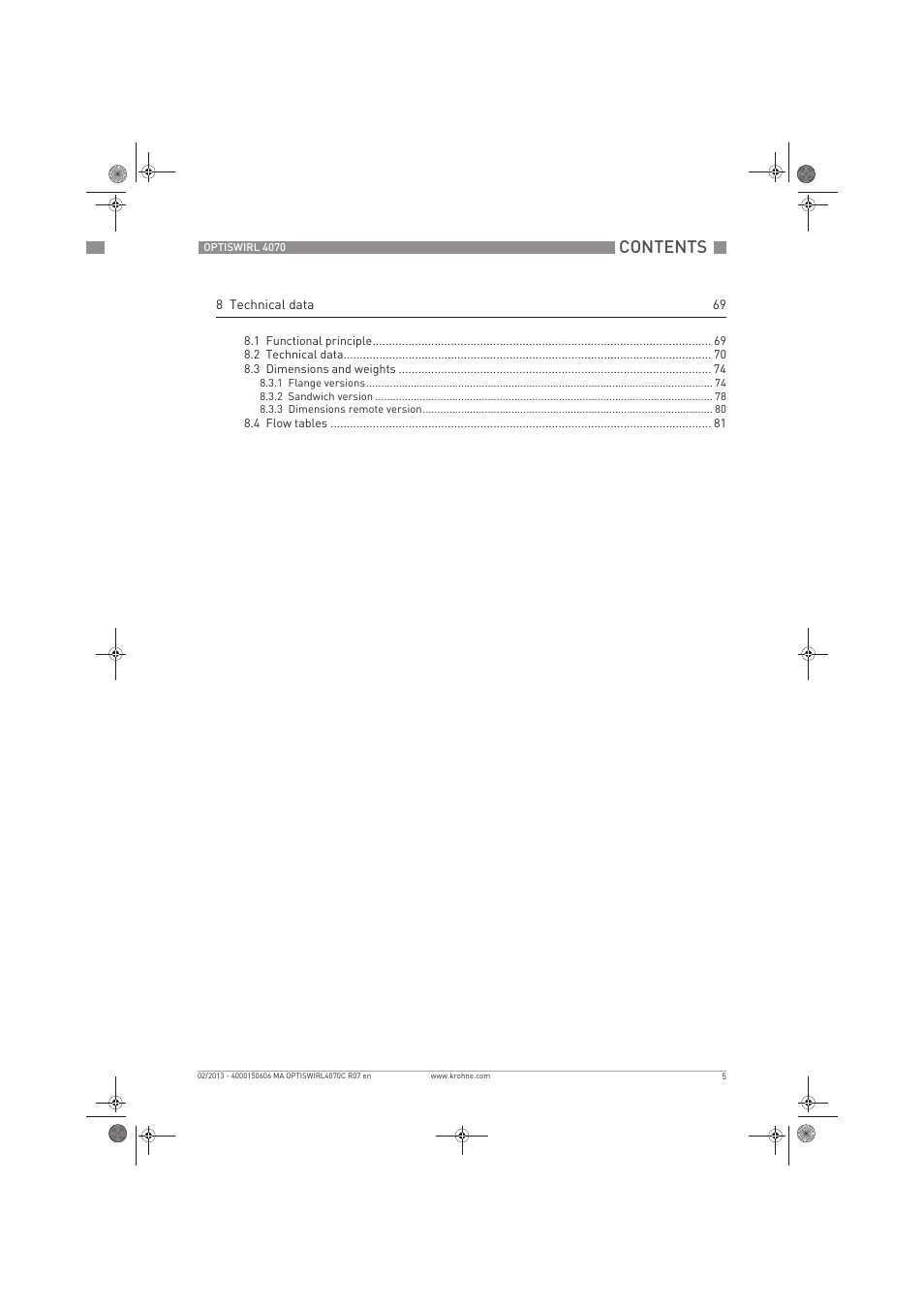 KROHNE OPTISWIRL 4070 EN User Manual | Page 5 / 84