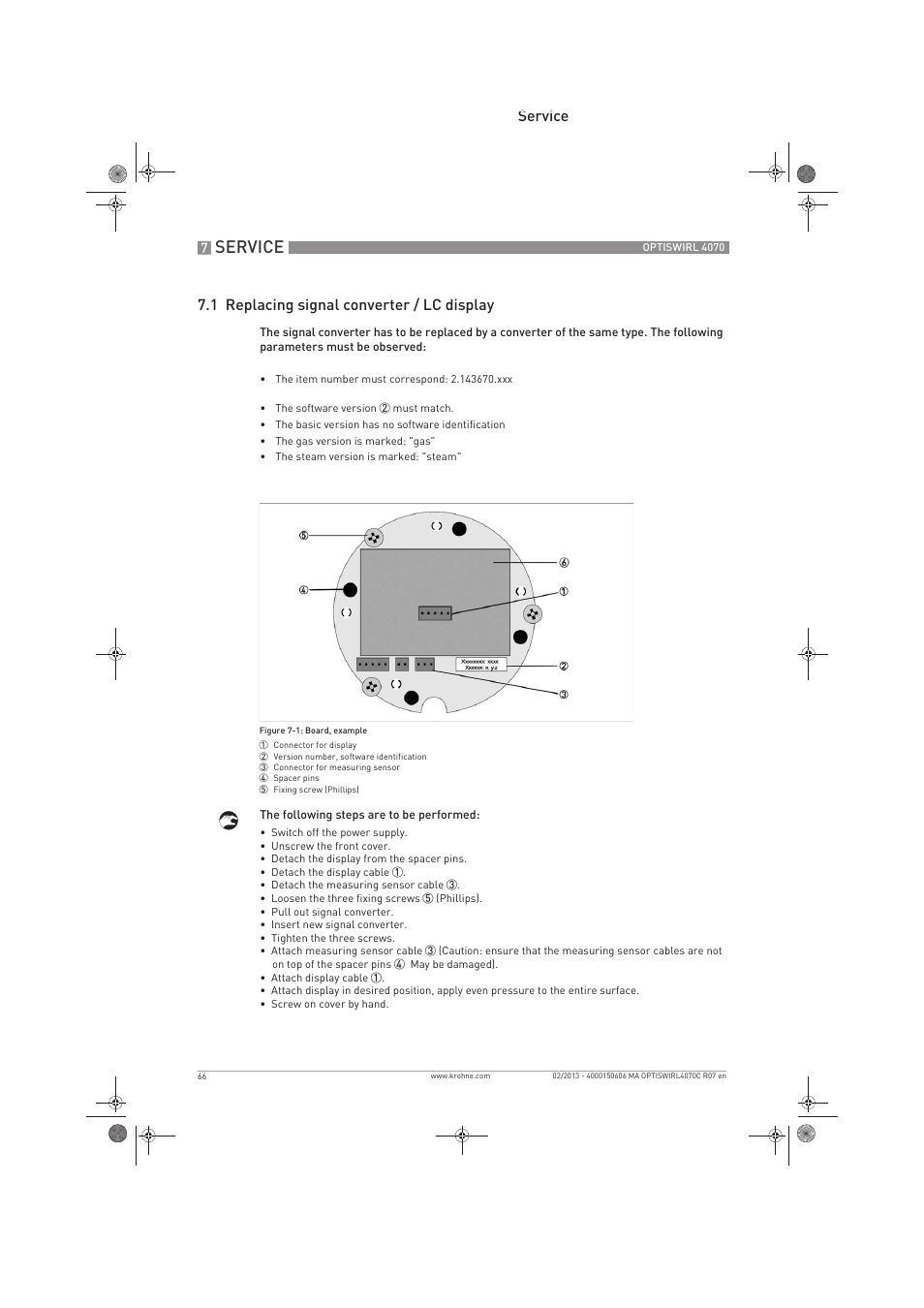 Service | KROHNE OPTISWIRL 4070 EN User Manual | Page 66 / 84