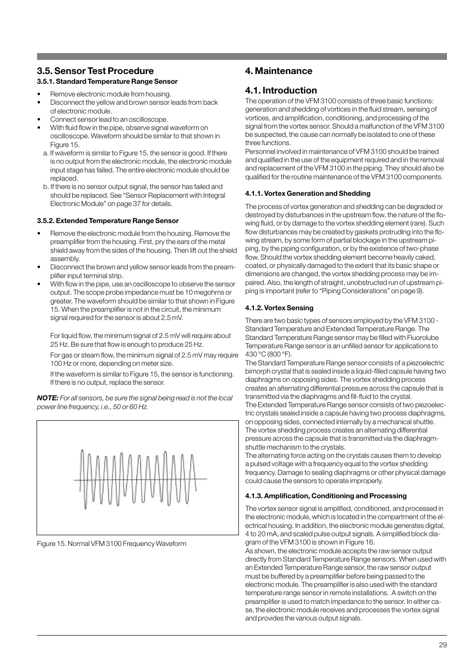 Sensor test procedure, Maintenance 4.1. introduction | KROHNE VFM 3100 EN User Manual | Page 29 / 61