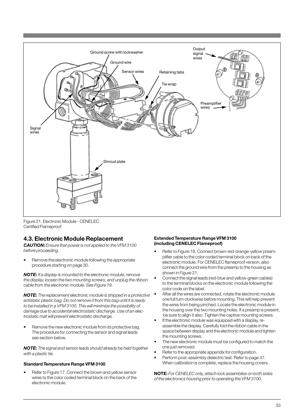 Electronic module replacement | KROHNE VFM 3100 EN User Manual | Page 33 / 61