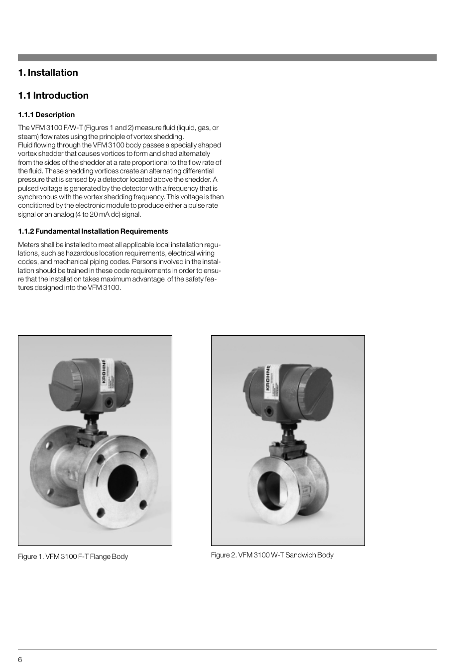 Installation 1.1 introduction | KROHNE VFM 3100 EN User Manual | Page 6 / 61