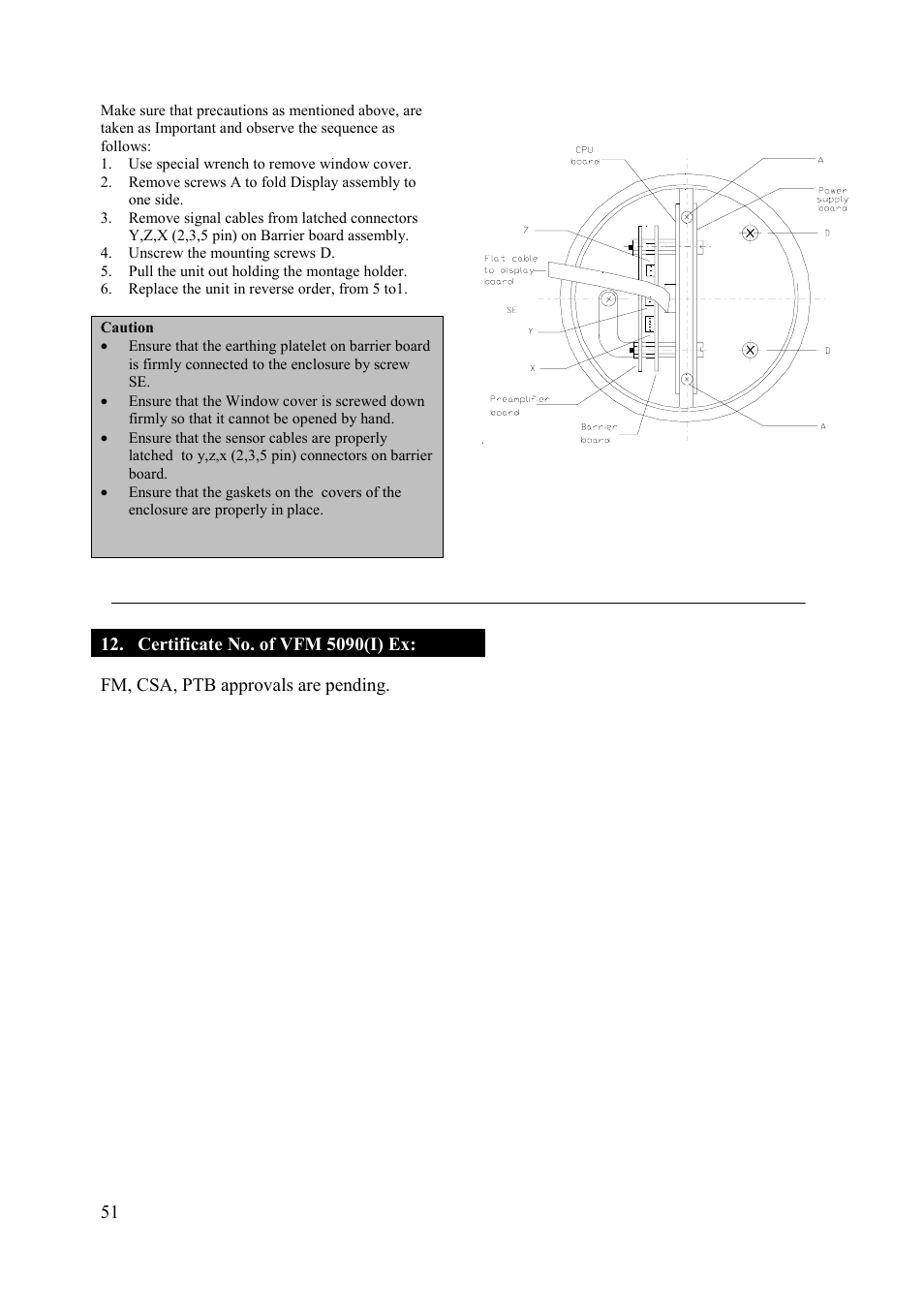 Caution | KROHNE VFM 5090 EN User Manual | Page 54 / 81