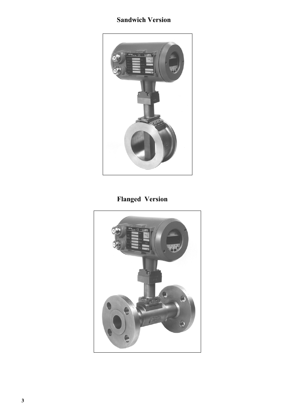 Sandwich version, Flanged version | KROHNE VFM 5090 EN User Manual | Page 6 / 81