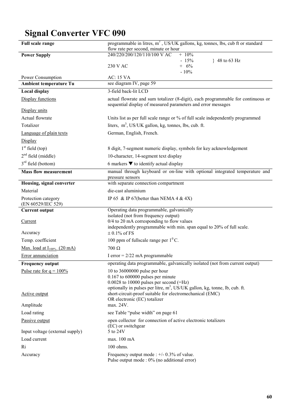 Signal converter vfc 090 | KROHNE VFM 5090 EN User Manual | Page 64 / 81