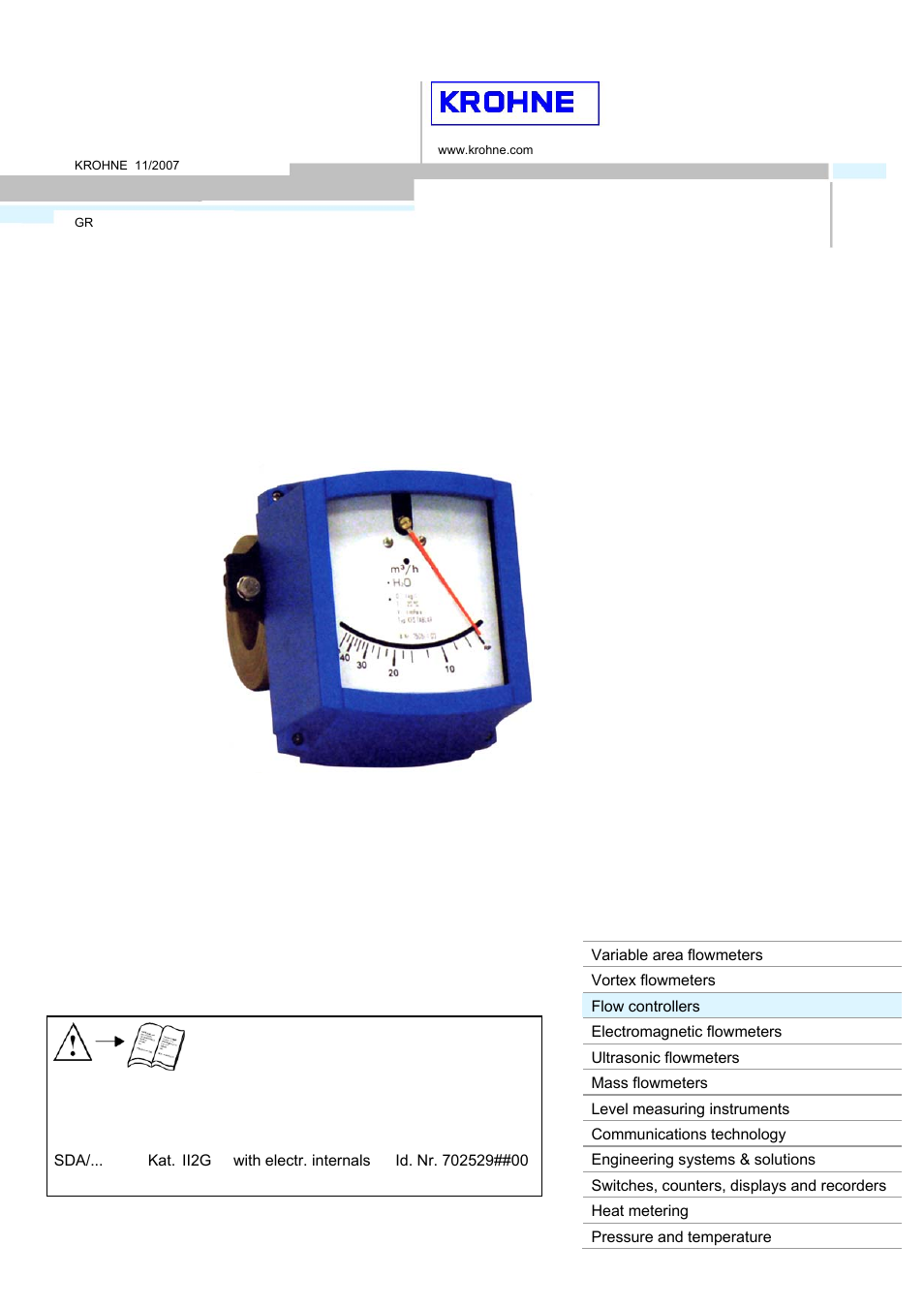 KROHNE DA Flap-type EN User Manual | 20 pages