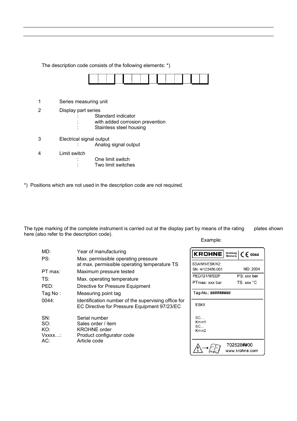 KROHNE DA Flap-type EN User Manual | Page 4 / 20