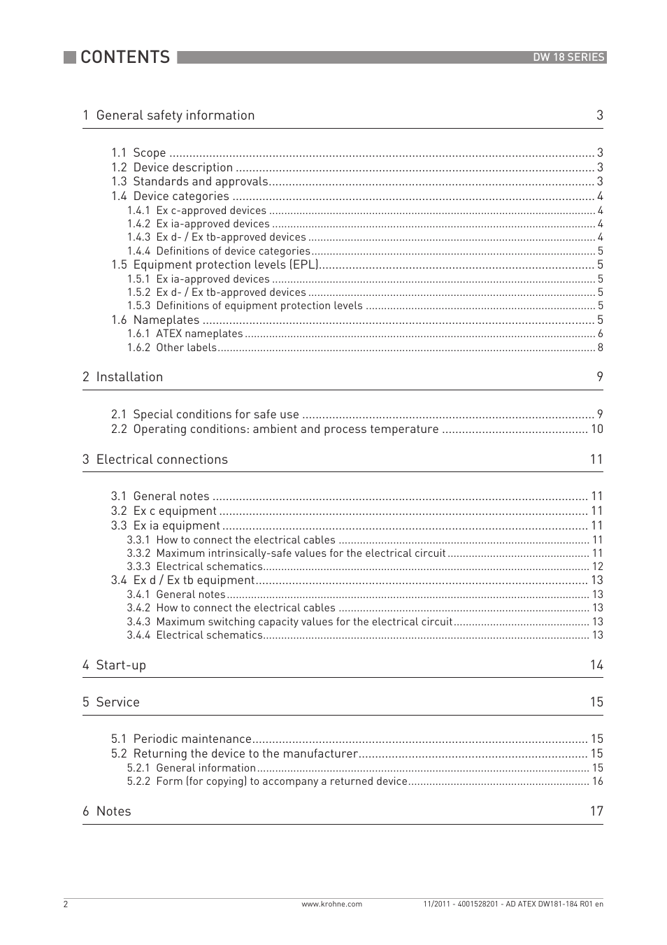 KROHNE DW 181-182-183-184 ATEX EN User Manual | Page 2 / 20