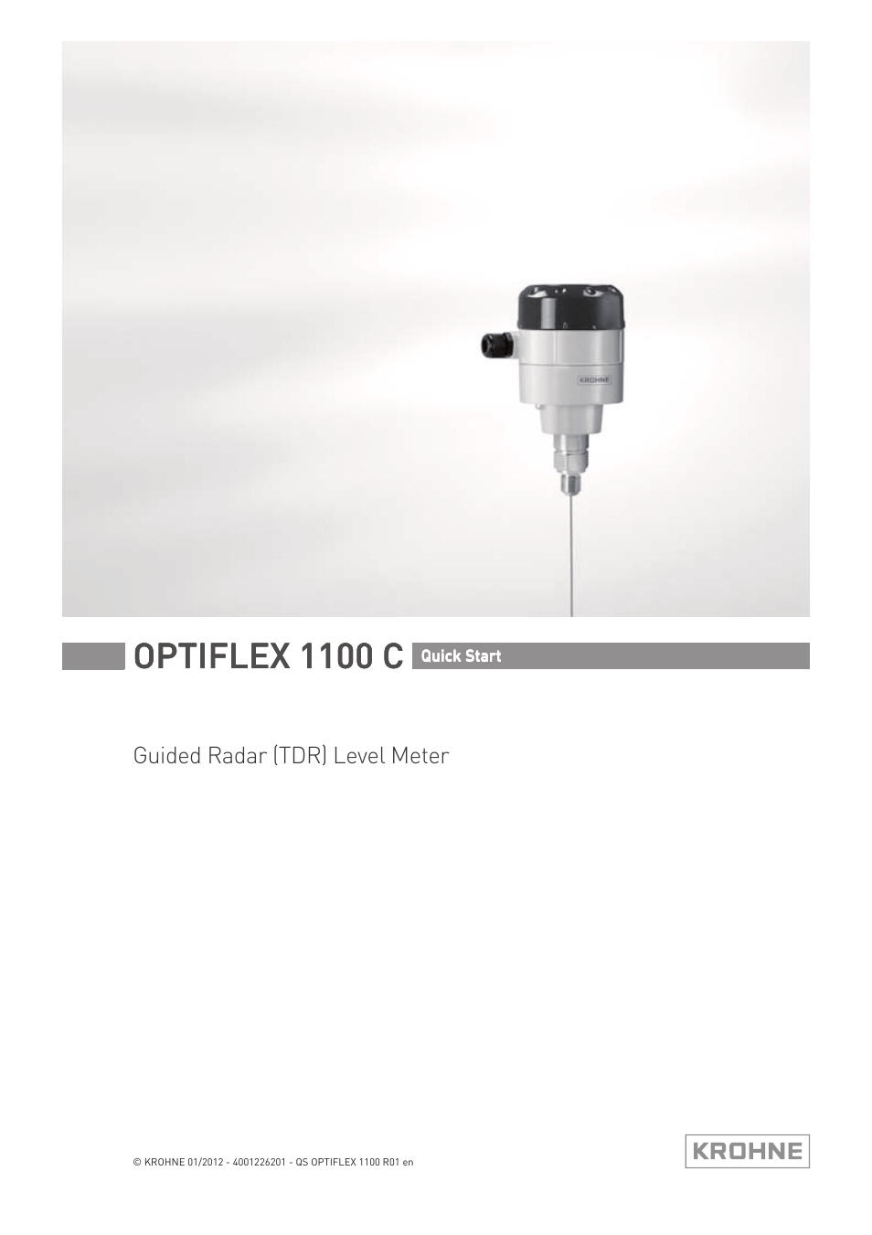 KROHNE OPTIFLEX 1100C Quickstart EN User Manual | 20 pages