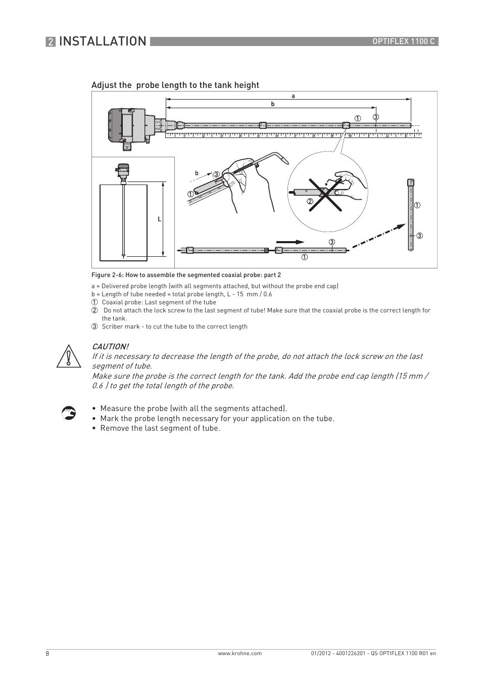 Installation | KROHNE OPTIFLEX 1100C Quickstart EN User Manual | Page 8 / 20
