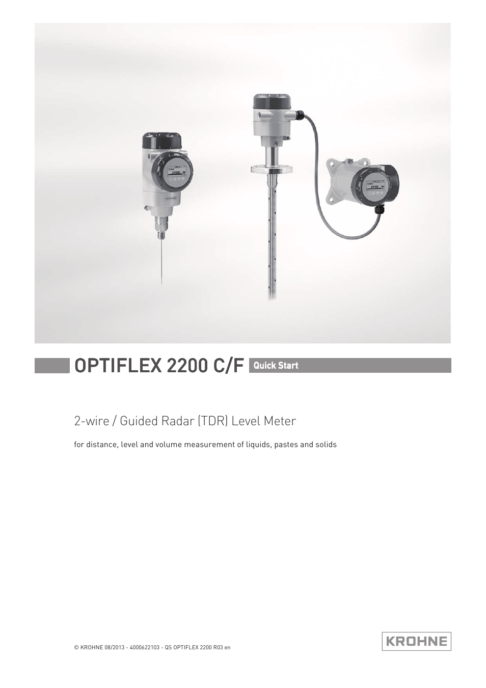 KROHNE OPTIFLEX 2200 C_F Quickstart EN User Manual | 48 pages