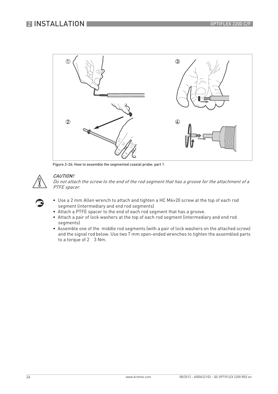 Installation | KROHNE OPTIFLEX 2200 C_F Quickstart EN User Manual | Page 24 / 48