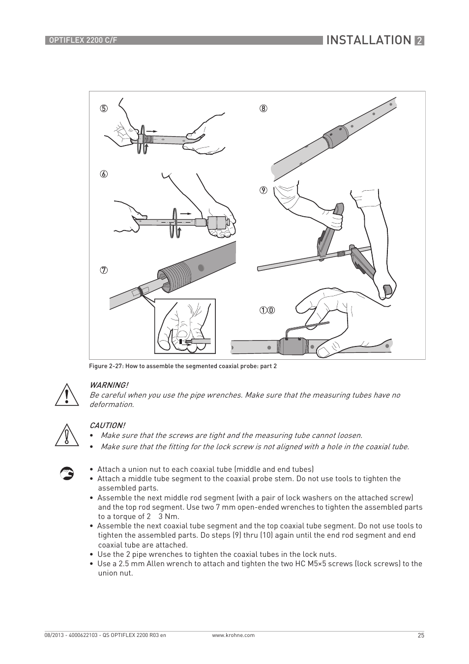 Installation | KROHNE OPTIFLEX 2200 C_F Quickstart EN User Manual | Page 25 / 48