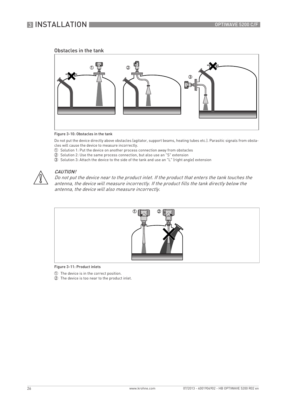 Installation | KROHNE OPTIWAVE 5200 C_F EN User Manual | Page 26 / 148